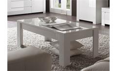 Couchtisch Amalfi Wohnzimmer Tisch in weiß hochglanz lackiert 122x65 cm