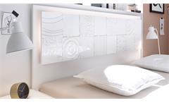 Schlafzimmer Set XAOS 18 weiß Mattlack mit Siebdruck 4-teilig