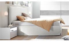 Polsterbett Amalti Bett Doppelbett für Schlafzimmer in weiß Lederlook 180x200
