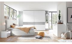 Polsterbett Amalti Bett Doppelbett für Schlafzimmer in weiß Lederlook 180x200