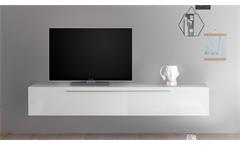 Lowboard TV-Element Kommode Infaro weiß Hochglanz lack Klappe Wohnzimmer 210 cm