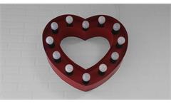 Wandleuchte "Herz" aus Stahl rot Retro Lampe herzförmig 51x48 cm