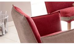 Armlehnstuhl Esszimmerstuhl Stuhl Genua 1 System Stoff rot beige mit Kaltschaum