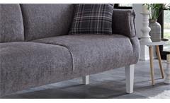 Sofa Paisley 3-Sitzer Küchensofa Stoff grau weiß Federkern Armteilverstellung