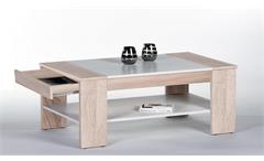 Couchtisch Finley Plus Wohnzimmertisch Tisch Sonoma Eiche und weiß 100x58 cm
