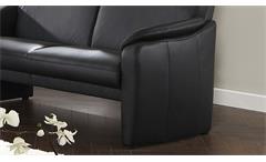 Sofa 2,5-Sitzer Polstersofa Couch Hampton Echtleder schwarz mit Federkern 170 cm