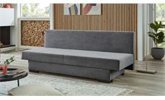 Schlafsofa 2-Sitzer Sofa Groningen Stoff grau mit Kissen und Stauraum