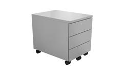 Büroset Z-Line weiß Schreibtisch Rollcontainer Druckerwagen Glas ESG Optiwhite