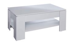 Couchtisch Universal Tisch in weiß mit Funktion Beistelltisch Wohnzimmertisch
