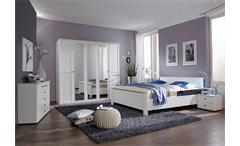 Schlafzimmer Kombi 1 Chalet in Alpinweiß mit Spiegeln Bett Schrank Nachtkommoden