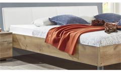 Futonbett Easy Beds D 180x200 Bett Doppelbett in Plankeneiche und Polster weiß