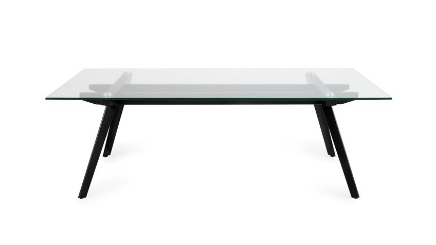 Couchtisch MONTI Tisch Glas Gestell Metall schwarz 120x60cm