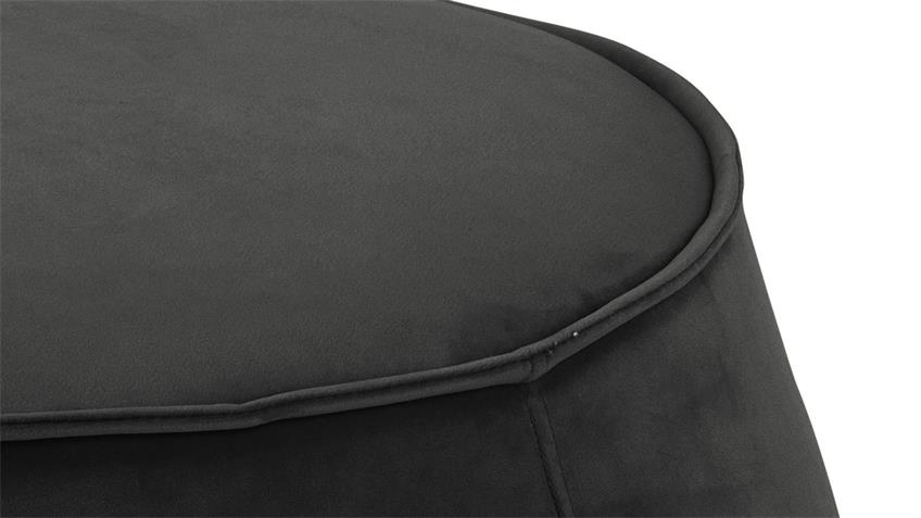 Sitzhocker Pouf Mie Sitzkissen mit Samt rund grau-braun 60 cm