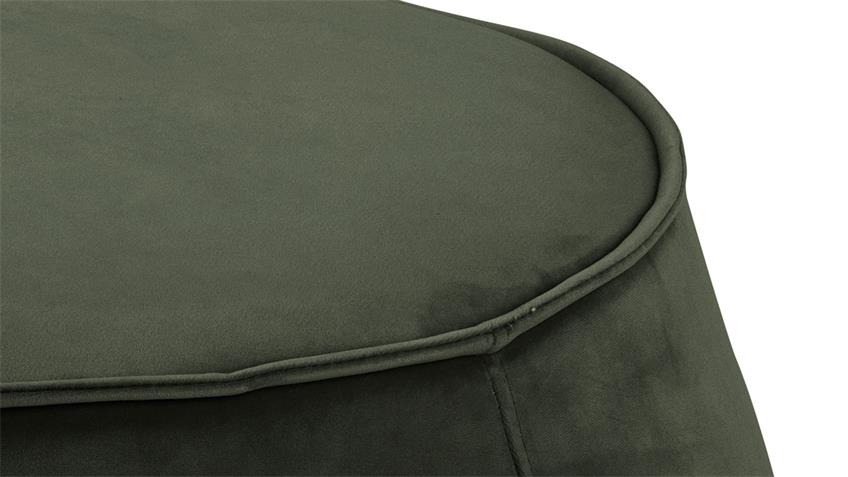 Sitzhocker Pouf Mie Sitzkissen mit Samt rund dunkelgrün 60 cm