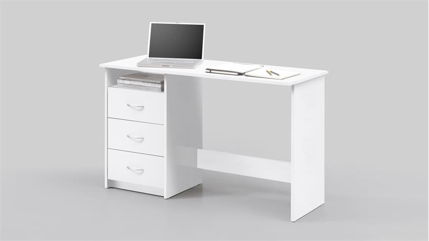 Schreibtisch ADRIA Bürotisch PC-Tisch weiß 120x50 cm