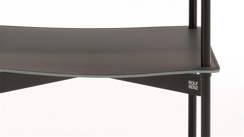 ROLF BENZ Couchtisch 925-124 Eiche schwarz Leder anthrazit B86 H35
