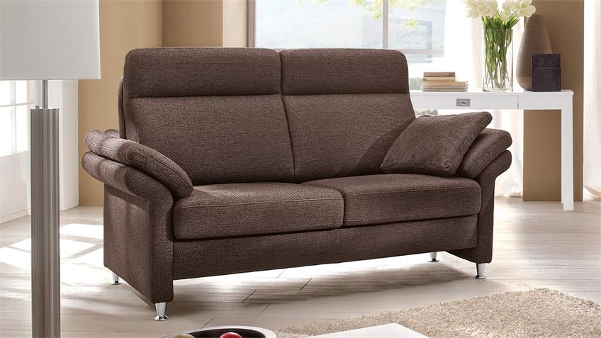 Sofa 2-Sitzer CONCEPT 3 Stoff braun mit Federkern 156 cm