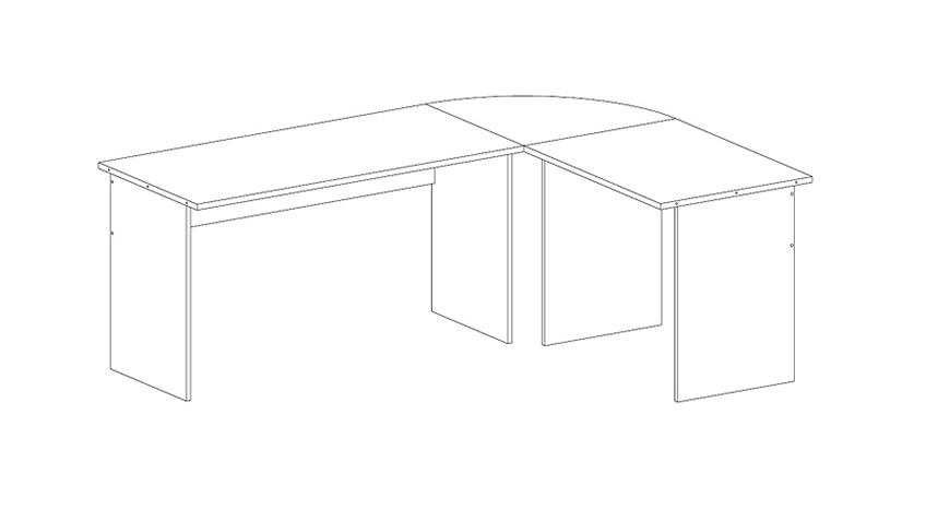 Schreibtisch Kombi Till PC Tisch Eckschreibtisch weiß