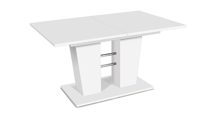 Esstisch Breda ausziebarer Tisch in weiß 140-180x90 cm
