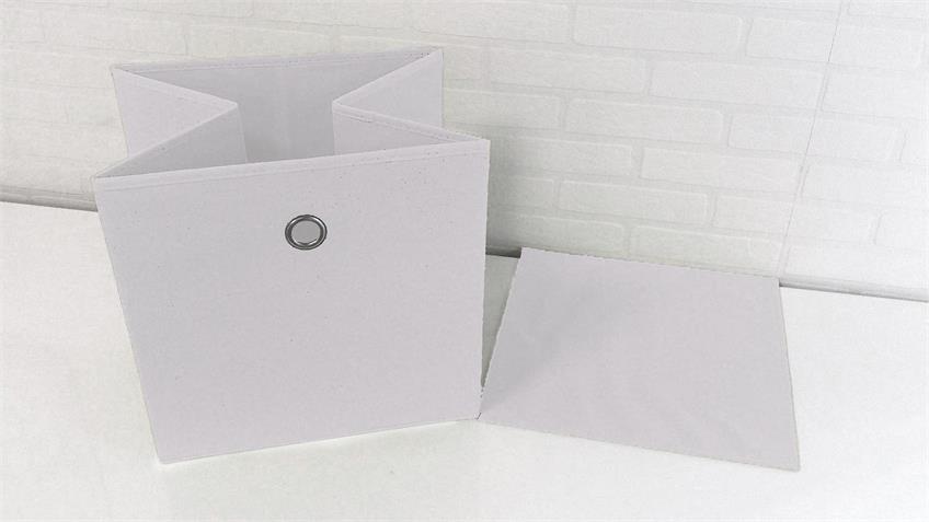 Faltbox 4er Set Korb Aufbewahrungs Box weiß 32x32x32 cm