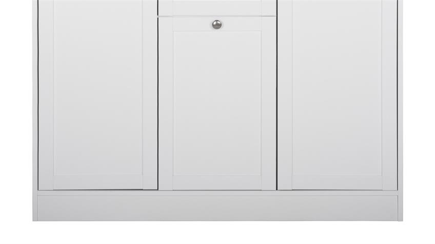 Kommode Landwood weißes Sideboard 3-türig mit Zierprofil