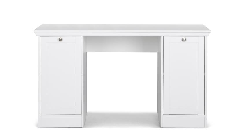 Schreibtisch LANDWOOD Bürotisch Tisch in Weiß 136x63 cm Landhausstil
