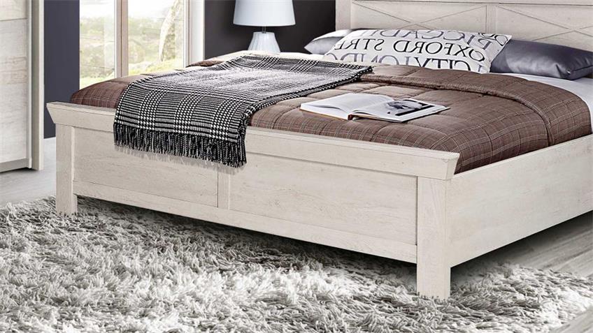 Bett KASHMIR Schlafzimmerbett in Pinie weiß 180x200 cm