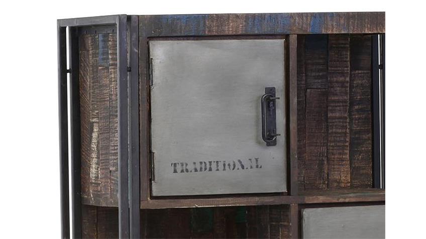 Highboard TITAN 7394 Metall antik lackiert Mango Massivholz