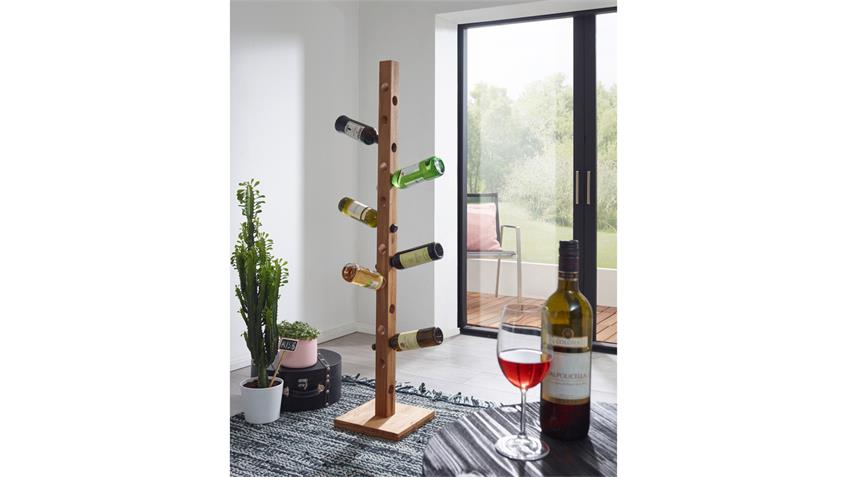 Weinständer Flaschenständer Wildeiche massiv geölt 32x150 cm