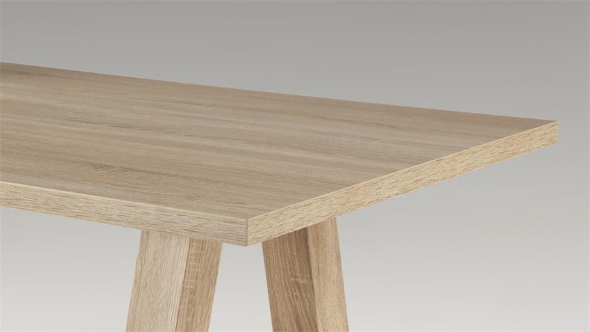 Esstisch ALMAT Tisch mit Stollen in A-Form Sonoma Eiche