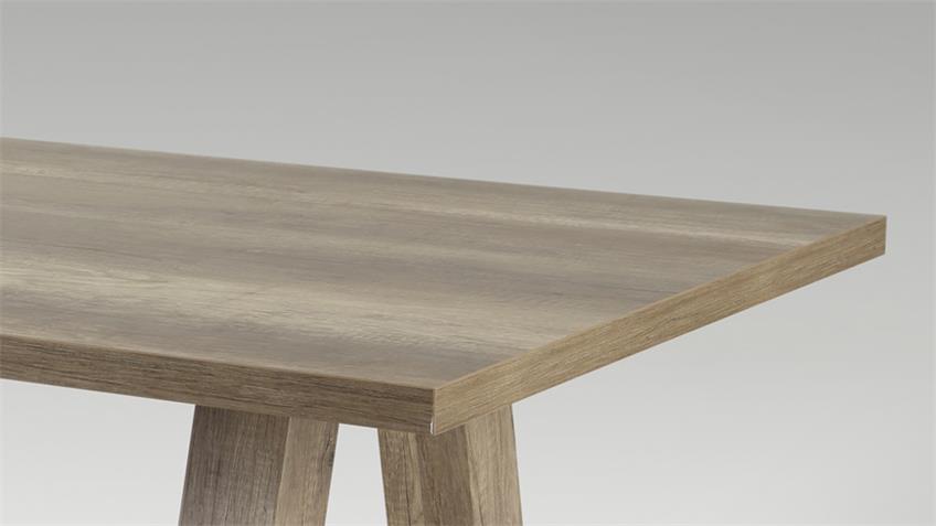 Esstisch ALMAT Tisch mit Stollen in A-Form Wildeiche 168x90 cm