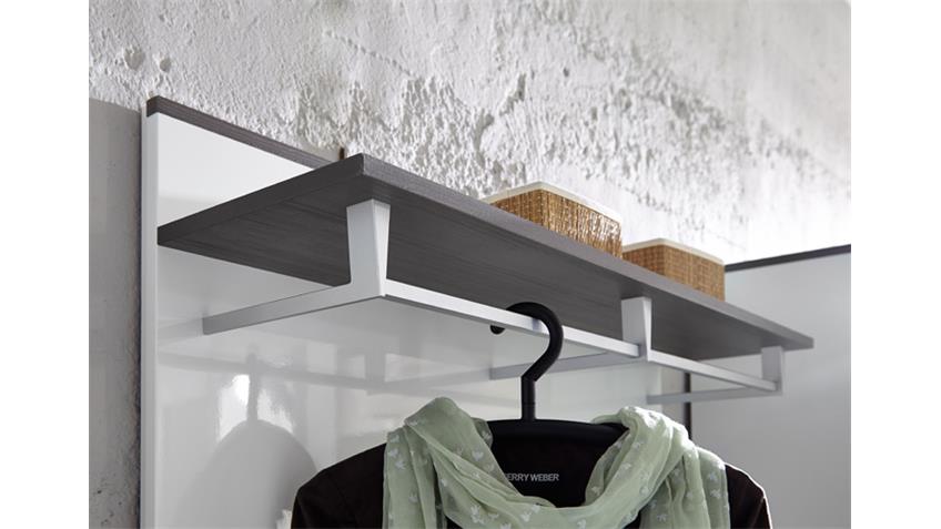 Garderoben-Set RENO weiß Hochglanz und grau inkl. softclose