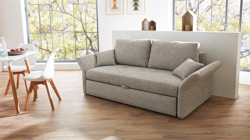 Funktionssofa LUCA Sofa in grau mit Bettfunktion 160 cm