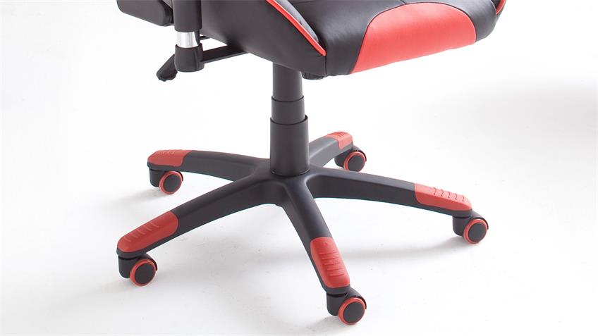 Chefsessel McRACING Drehstuhl Bürostuhl schwarz und rot mit Funktionen