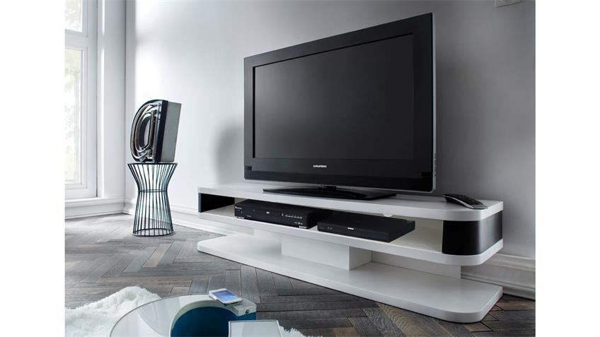 Lowboard JUNIOR TV Board 151 cm in weiß schwarz matt Lack