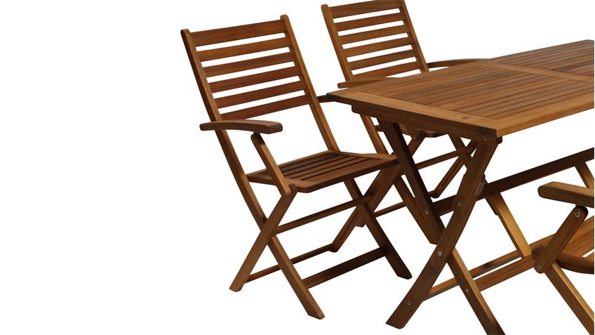 Holzstuhl Gartenstuhl 4er-Set Stuhl Akazie Massivholz mit Kissen