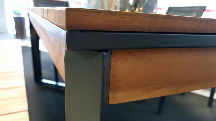 Esstisch Milena Tisch Holz Akazie Mangium Metall 180x90 cm