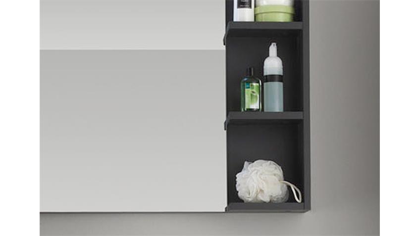 Wandspiegel BEACH Spiegel Badmöbel grau mit Ablage