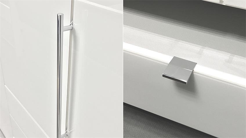 Kleiderschrank LOFT Schrank in weiß mit Glastür 300 cm