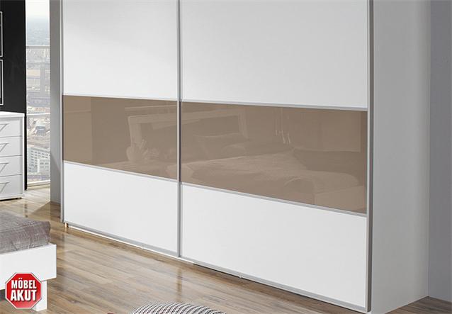 SCHWEBETÜRENSCHRANK JUWEL, KLEIDERSCHRANK IN WEIß/ LIGHTBROWN, B 