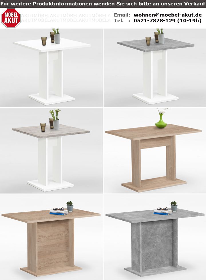 Esstisch BANDOL 1 Küchentisch Tisch Esszimmertisch in weiß 70x70 cm
